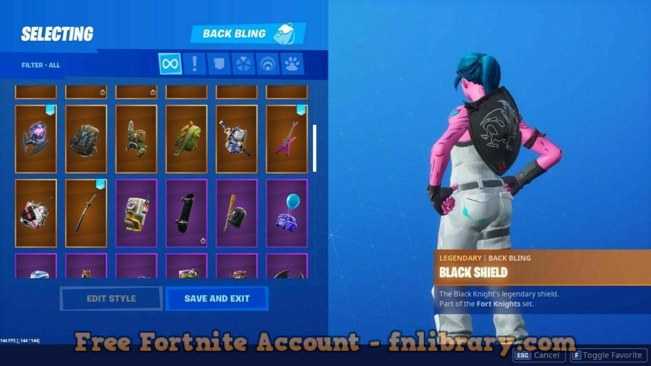 Fortnite Account OG Purple Skull Trooper OG Pink Ghoul Trooper Black Knight