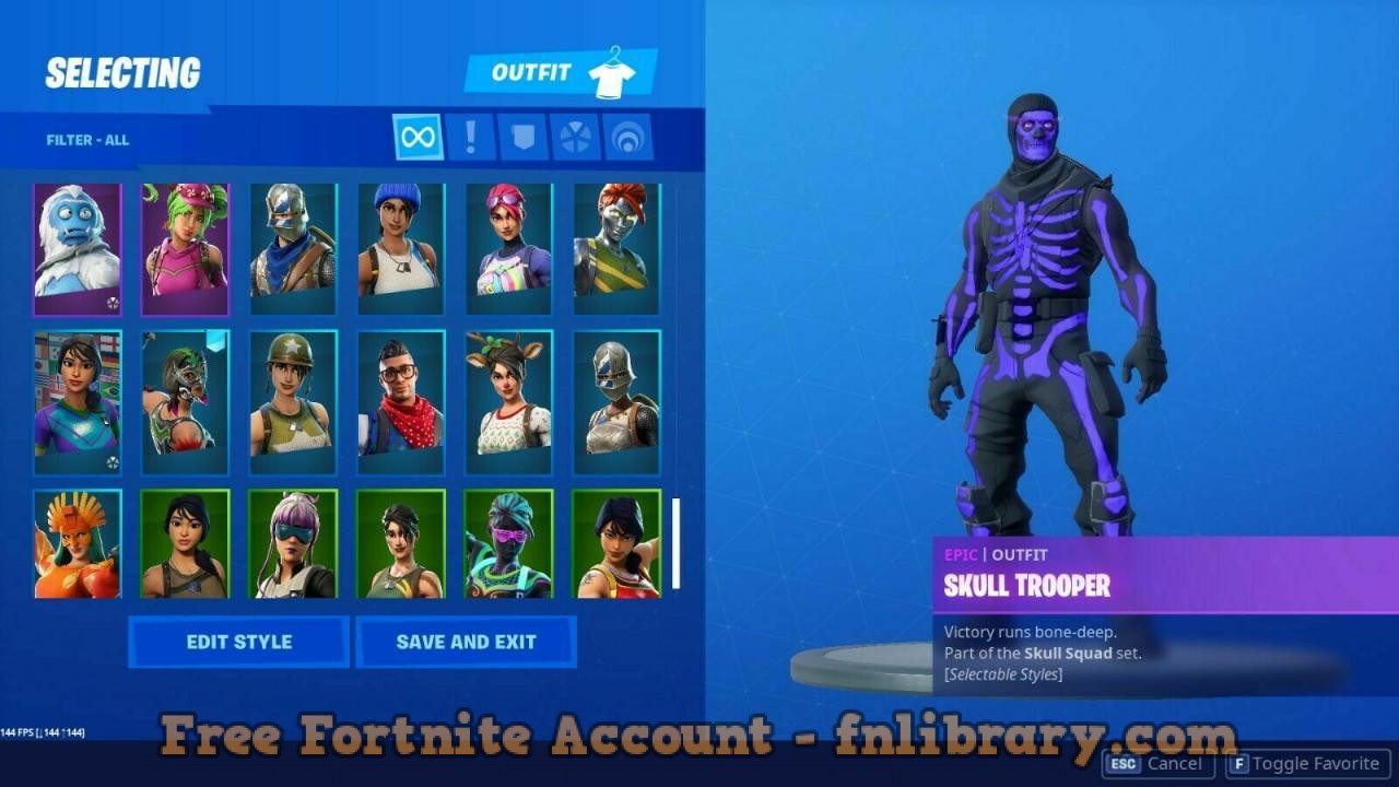 Fortnite Account OG Purple Skull Trooper OG Pink Ghoul Trooper Black Knight